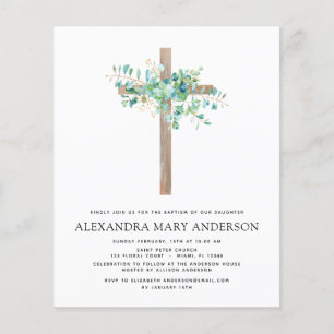 Flyer Budget Baptism Greenery Sage Eucalyptus