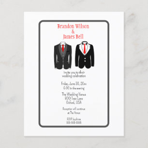Flyer BUDGET  Black and Gray Gay Couple Wedding 
