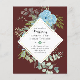 Flyer BUDGET Blue Floral Casamentos Eucalyptus