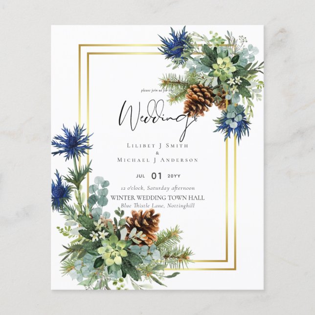Flyer BUDGET Blue Thistle Eucalyptus Wedgland (Frente)