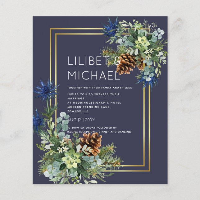 Flyer BUDGET Blue Thistle Eucalyptus Wedgland (Frente)