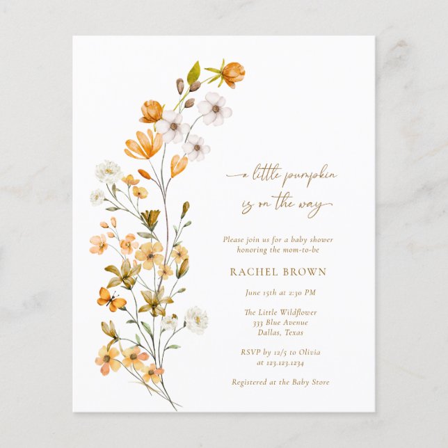 Flyer BUDGET Bohemian Floral Little Pumpkin (Frente)