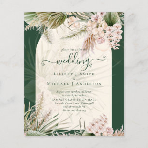 Flyer BUDGET BOHO Pampas Grass Convite para Casamento Ve
