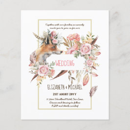 Flyer BUDGET Boho Woodland FOX Floral Wedn Moderno