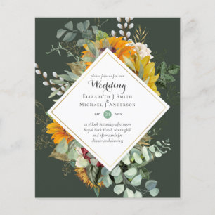 Flyer BUDGET Burgundy Marinho Floral Convites