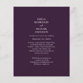 Flyer BUDGET Casamento PLUM PURPLE Monocromo Simples