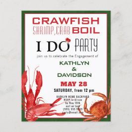 Flyer BUDGET Crawfish Boil Festa de noivado Convite F