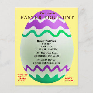 Flyer Budget Decorative Egg Easter Egg Hunt Invitation