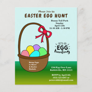 Flyer Budget Eggs in a Basket Easter Egg Hunt Invitation
