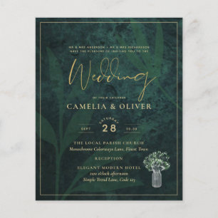 Flyer BUDGET EmeraldConvite de casamento Gypsophila Dour