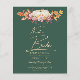Flyer BUDGET ESPANHOL BODA Pumpkin Casamento Dourado Ver