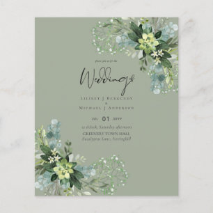Flyer BUDGET Eucalyptus Greenery Foliage Casamento