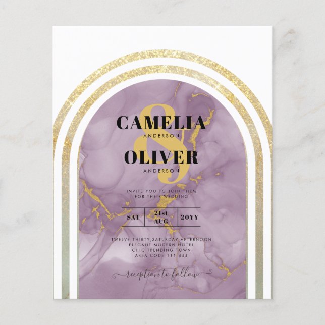 Flyer BUDGET Festa de Casamento com Arca de Mármore Rosa (Frente)