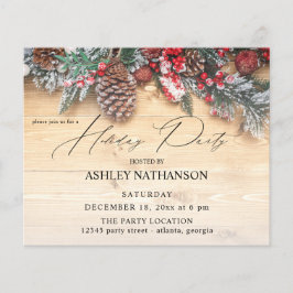 Flyer Budget Garland & Berries Rustic Holiday Party