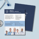 Flyer Budget Healthcare Clinic Doctor Logo QR Code<br><div class="desc">Custom Healthcare Clinic Flyer – Editable Medical Marketing Template. Promote your clinic, medical practice, or wellness services with this professionally designed flyer template. Perfect for doctors, healthcare providers, and private practices, this flyer includes space for your logo, photo, custom text, QR code, and social media icons—making it easy to share...</div>