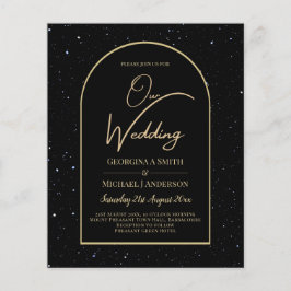 Flyer BUDGET Jet BLACK DOURADO Starry Night Convite de c