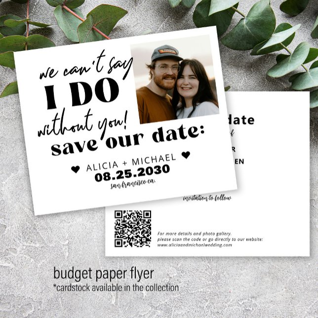 Flyer Budget modern photo wedding save the date (Criador carregado)