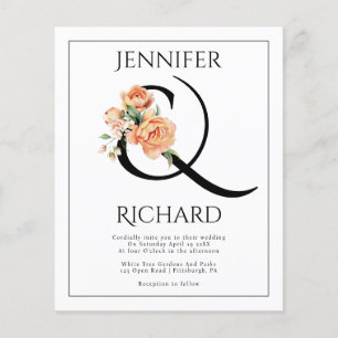 Flyer BUDGET Peach peões convite para casamento QR