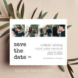 Flyer Budget photo collage modern wedding save the date