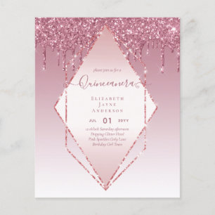 Flyer BUDGET Quinceanera Derrubando Glitter Glamor 15