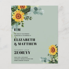 Flyer BUDGET Rustic Sunflower Texto Moderno Casamento