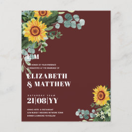Flyer BUDGET Rustic Sunflower Texto Moderno Casamento