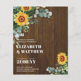 Flyer BUDGET Rustic Sunflower Texto Moderno Casamento