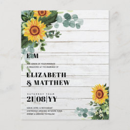 Flyer BUDGET Rustic Sunflower Texto Moderno Casamento