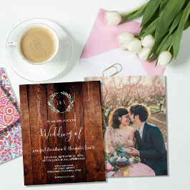 Flyer Budget rustic watercolor leaves wedding invitation