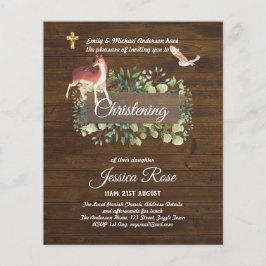 Flyer BUDGET Rustic Woodland Christening Convite Baptism