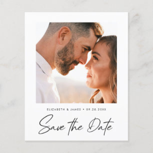 Flyer BUDGET Save The Date Photo Minimalist Wedding