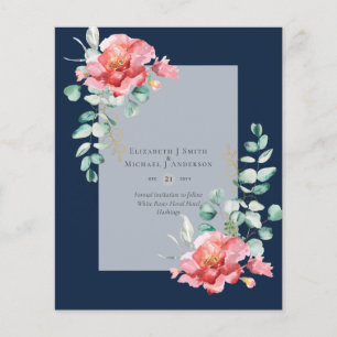 Flyer BUDGET SAVE THE DATES - White Roses Floral