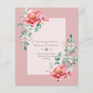 Flyer BUDGET SAVE THE DATES - White Roses Floral
