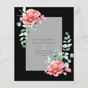 Flyer BUDGET SAVE THE DATES - White Roses Floral