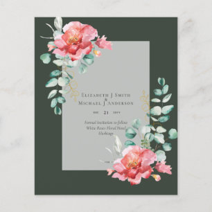 Flyer BUDGET SAVE THE DATES - White Roses Floral