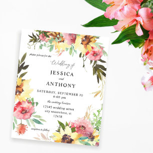 Flyer Budget Summer Sunflower Floral Wedding 2
