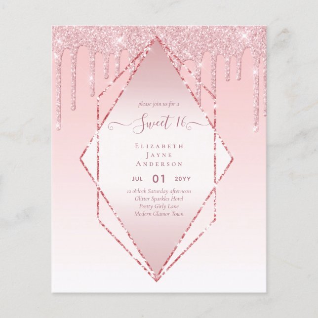 Flyer BUDGET SWEET16 Derrame de brilho (Frente)