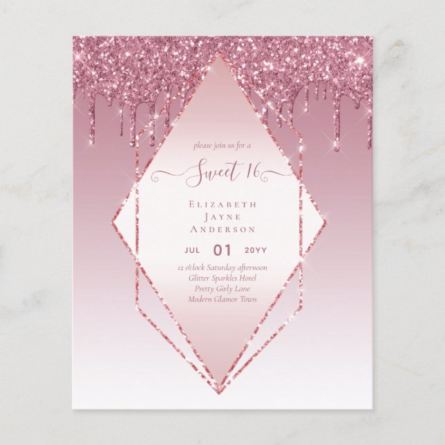 Flyer BUDGET SWEET16 Derrame de brilho (Frente)