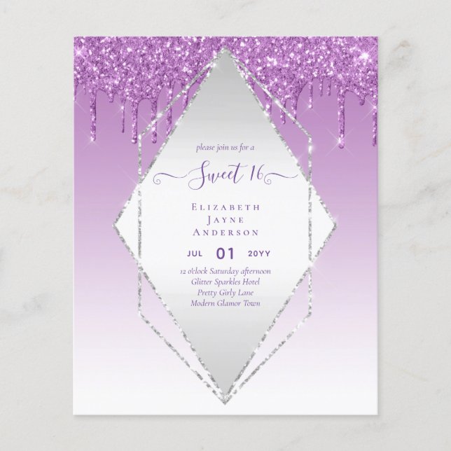 Flyer BUDGET SWEET16 Derrame de brilho (Frente)