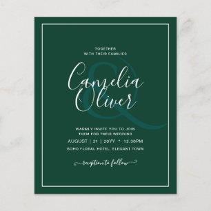 Flyer BUDGET Texto Monocromático Verde Esmeralda