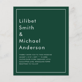 Flyer BUDGET Texto Monocromático Verde Esmeralda