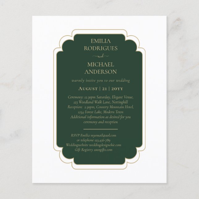 Flyer BUDGET Texto Monocromático Verde Esmeralda (Frente)