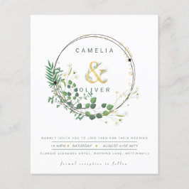 Flyer BUDGET Todos-em-1 Verde Dourada Wreath QR Code Cas