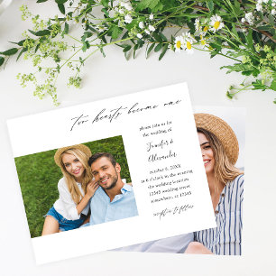 Flyer Budget Two Hearts Two Photo Calligraphy Wedding