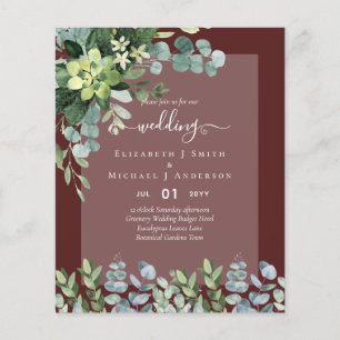 FLYER BUDGET WEDDING INVITATIONS SAVE DATES - GREENERY