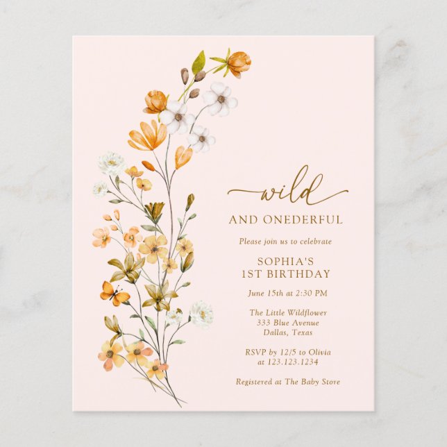 Flyer BUDGET Wild e OneMaravilhoso Convite para primeiro (Frente)