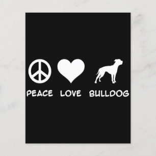 Flyer Buldog do Amor pela Paz Presente para o Lover do