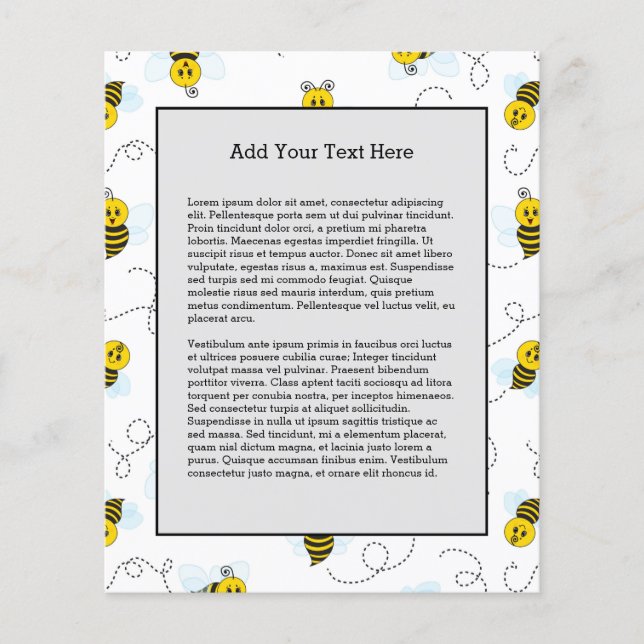 Flyer Bumblebee Voando Abelha Negra Amarela (Frente)