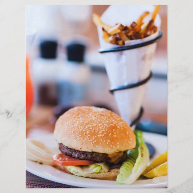 Flyer Burger e batatas fritas (Frente)