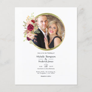 Flyer Burgundy-Marsala e Floral Geométrico Bege